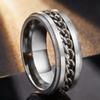 Boys Fashionable Stainless Steel Ring Does Not Fade Ins Wind Chain Rotation Rotation Decompression Titanium Steel Ring Element Ring