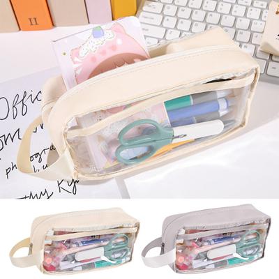 Transparente Federmäppchen mit Reißverschluss, großes Fassungsvermögen, transparentes, sichtbares Design, Federmäppchen für Schreibwaren