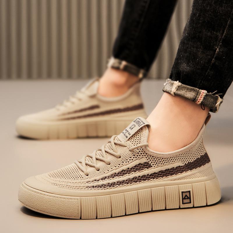 

Модные туфли из ледяного шелка и парусины, мужские туфли, осенние повседневные туфли на одной педали, старые пекинские тканевые туфли, черные рабочие туфли с мягкой подошвой, нескользящие 39 хаки