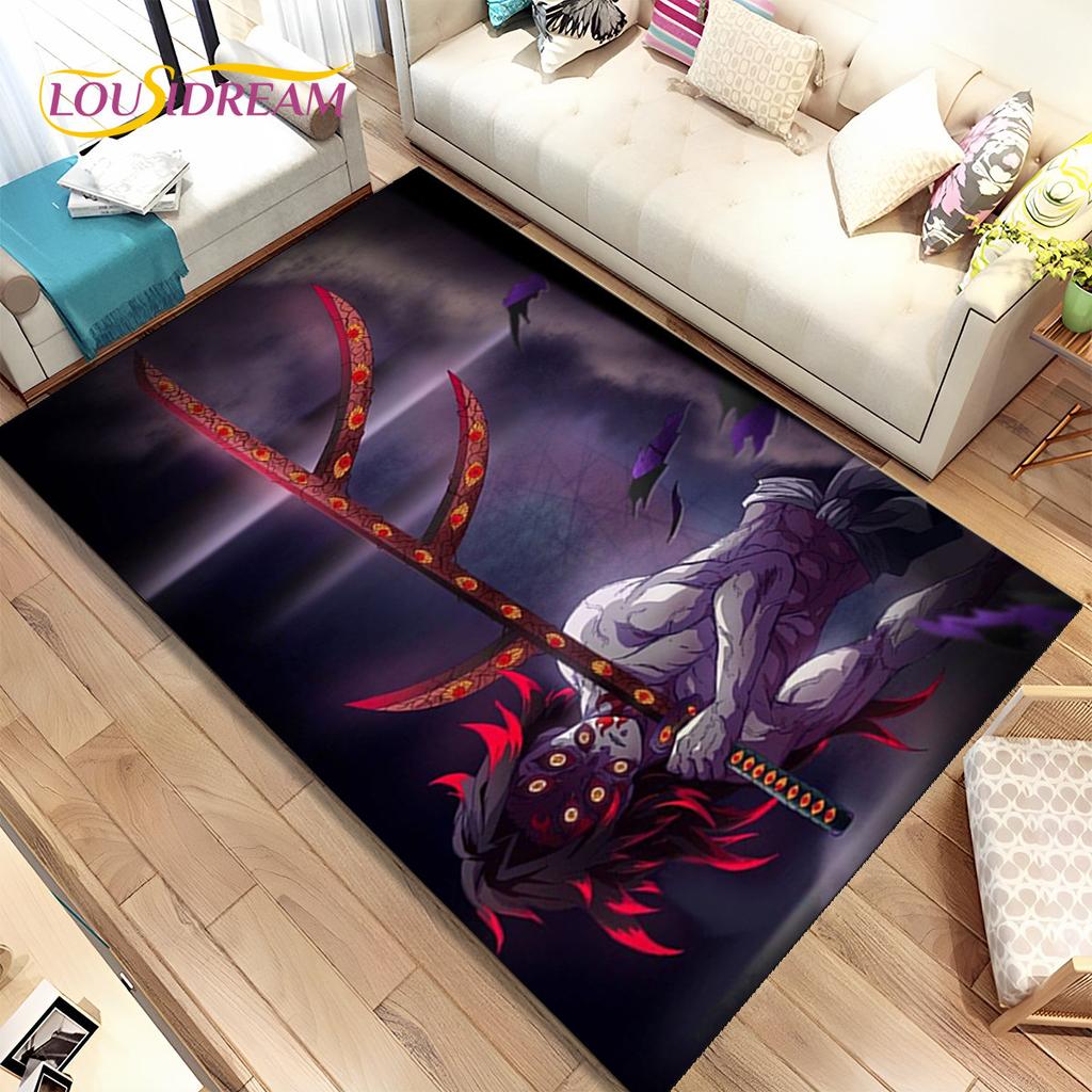 Tappeto Area Cartoon Anime Jujutsu Kaisen Grande, Tappeto per Soggiorno Camera da Letto Divano Zerbino Decorazione, Tappetino Antiscivolo per Bambini