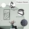 4-Piece Black Metal Wall Art Decor - Minimalist Abstract Elegant Woman Line Drawing | Single Line Home Hanging Wall Art