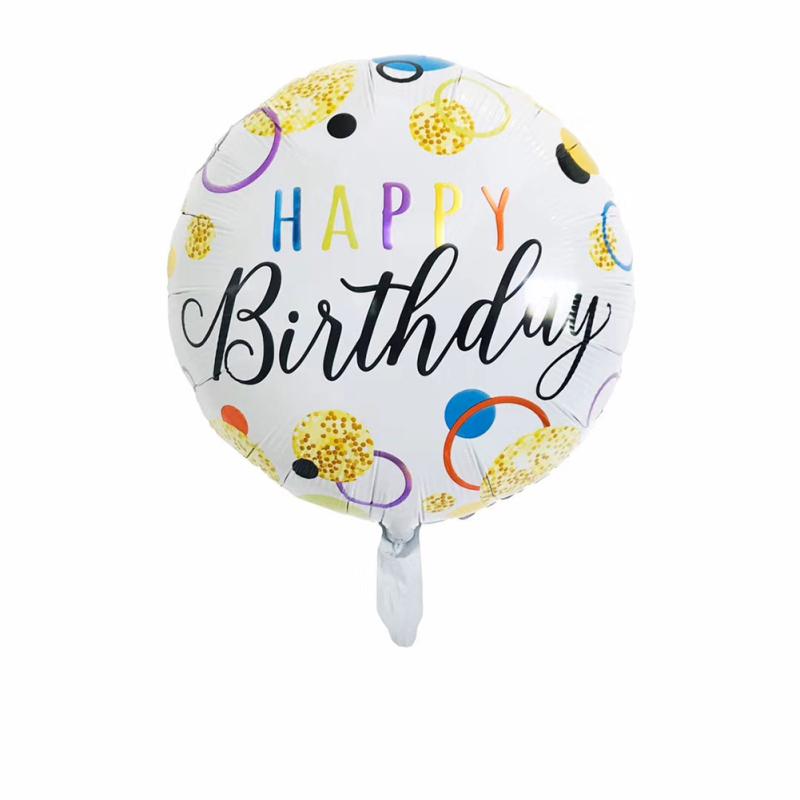 Aluminum Film 18-inch  Round  Balloon Happy Birthday Theme Party Decoration Prop