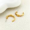 Manufacturer'S Supply Niche Design Color Zircon C-Shaped Earrings Advanced Sense Geometric Earrings Women'S Earrings Spot