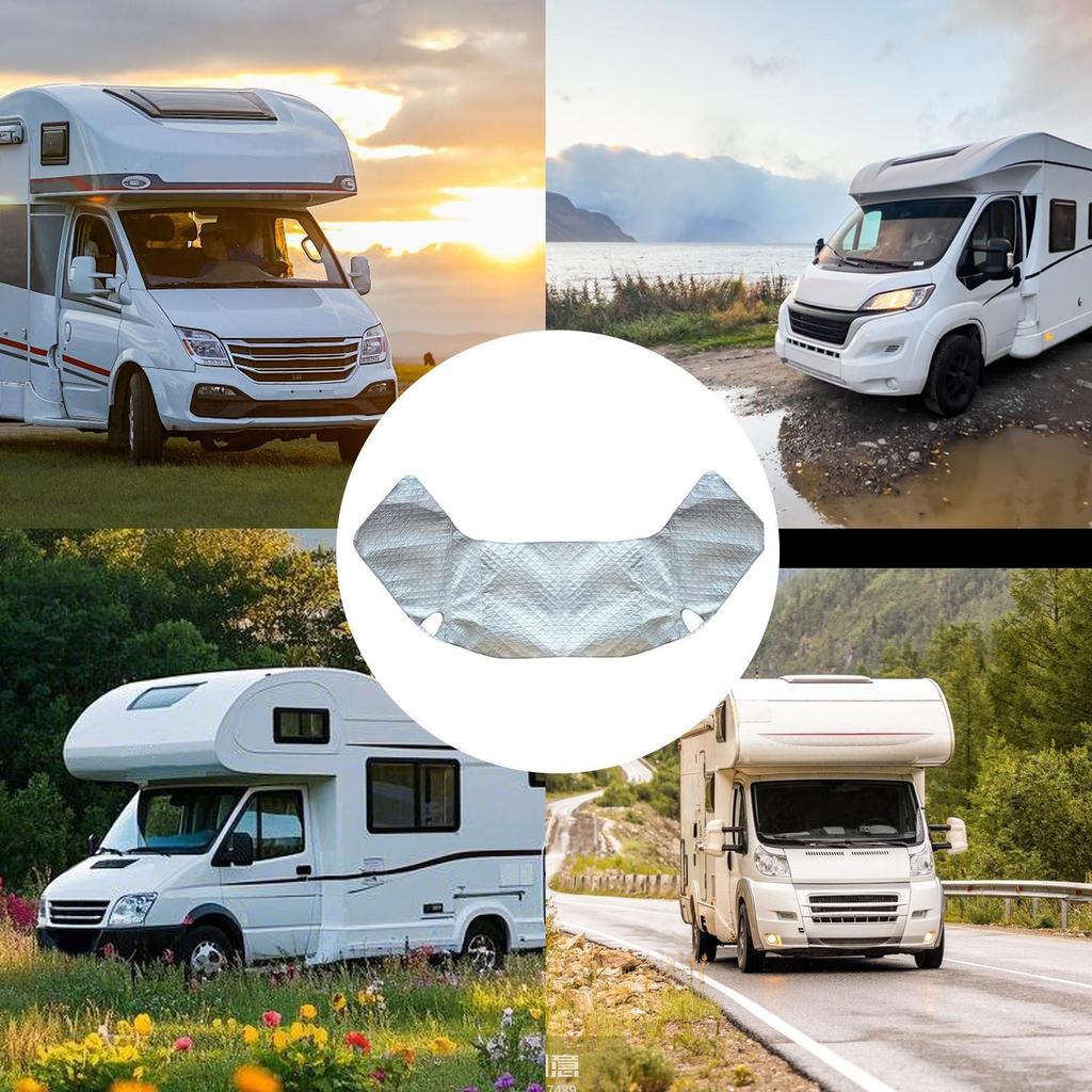 RV Front Window Cover Waterproof Foldable Protector Coverage UV Protection RV Windshield Sunshade For Ice Snow Winter Frost