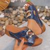Fashion Gold Patent Leather Wedge Slippers Women 2025 Summer Metal Decor Platform Sandals Woman Comfort Anti Slip Beach Slides Plus Size