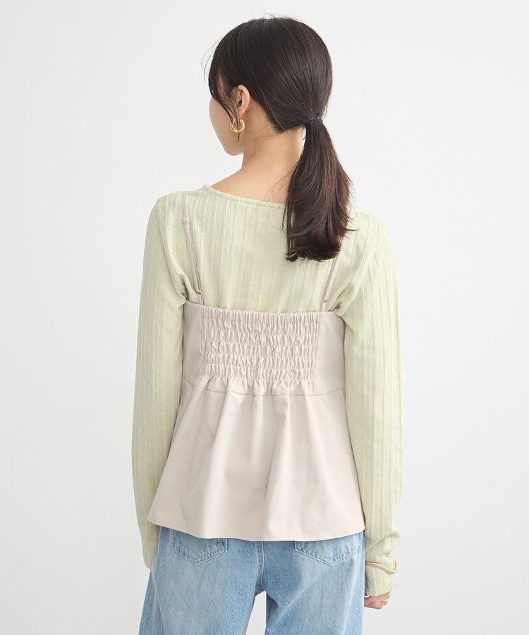 Music Sweater Vest with Front Ribbon Bustier for Beige [Earth & Ecology] Women,