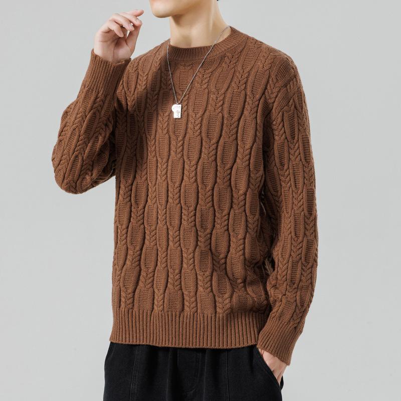 Hot Sale, New Knitted Crew Neck Sweater in Autumn and Winter, Men's Bottom Knitted Sweater and Sweater
