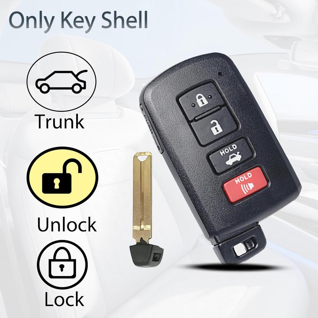 Keychain shell replacement part suitable for Toyota Avalon Camry Corolla RAV4 Highlander Sequoia 2011 2012 2013 2014 2015 2016 2017 2018  Keyless