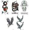 Bunte Serie Tattoo Aufkleber 5er Set Große Tiere 1 Set 5 Große Tierbögen