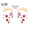 Realistic Horror Theme Face Decor Halloween Tattoo Stickers, Waterproof Scary Makeup Decals for Party, Wound Scars Temporary Scar Body Art Kids Adults