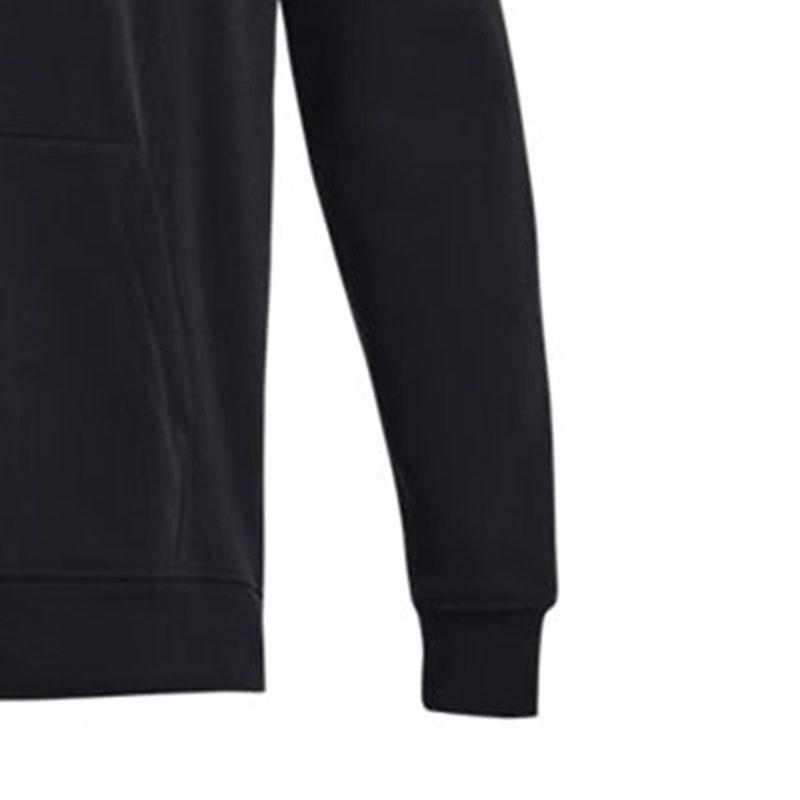 Under Armour Solid Color Cotton Knit Hooded Training Sweatshirt Men Sweatshirt Black 1379684-001