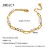French Light Luxury Zircon Inlaid Stainless Steel Bracelet Women's Plated 18k Gold Paperclip Hollow High-end Ins Jewelry