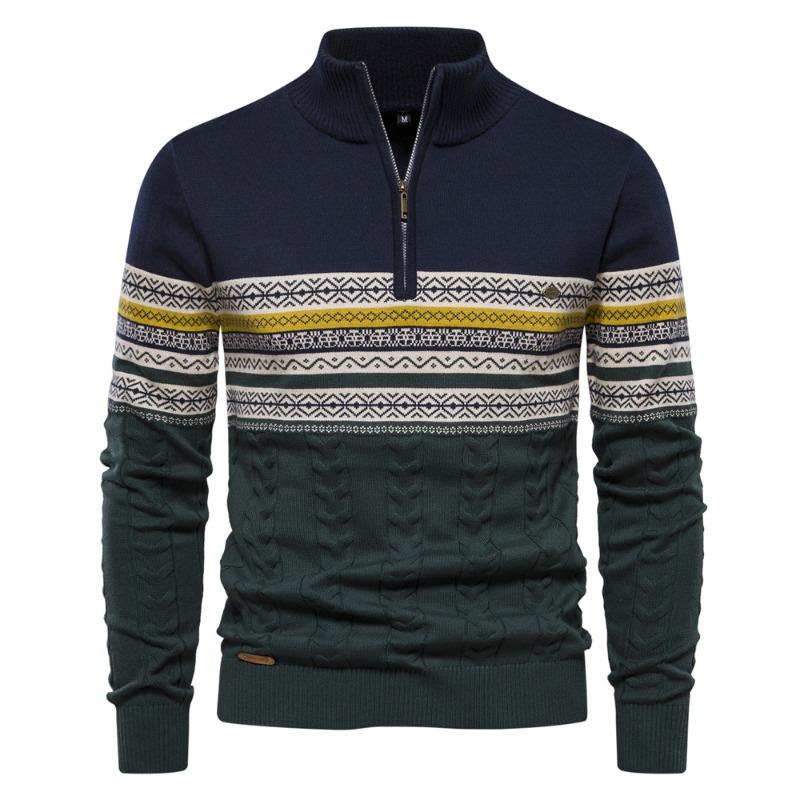 

New Stand Collar Men s Pullover Half Zip Cotton XXL