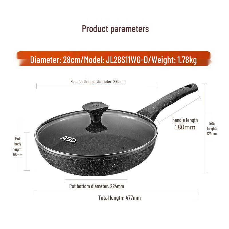 

ASD Maifan Stone 28cm Non-stick Frying Pan