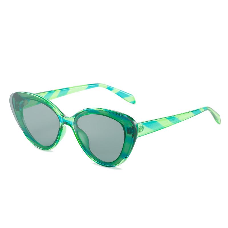 Winter new cat eye sunglasses, European and American fashion Internet celebrity striped street shot INS personalized sunglasses women