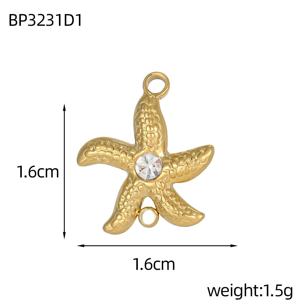 

CARLIDANA New Design Non Tarnish Beach Charm Stainless Steel Dolphin Gold Color Starfish Fish Oil Drop Charms for Jewelry Making