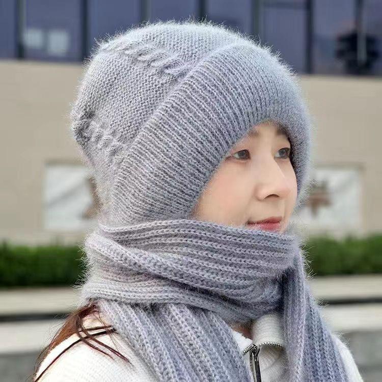 Women's Winter Fleece-Lined Hat & Scarf Combo: Thick, Warm, Windproof & Snowproof