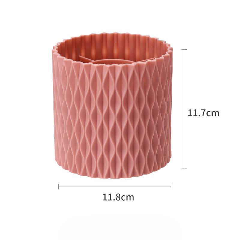 360-degree Rotating Makeup Brush Bucket Brush Storage Box Lipstick Eyebrow Pencil Eye Shadow Brush Dust-proof Pen Holder