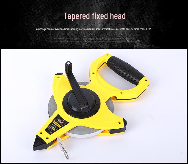 50m Handheld Nylon & Stainless Steel Fiber Tape Measure Ruler
