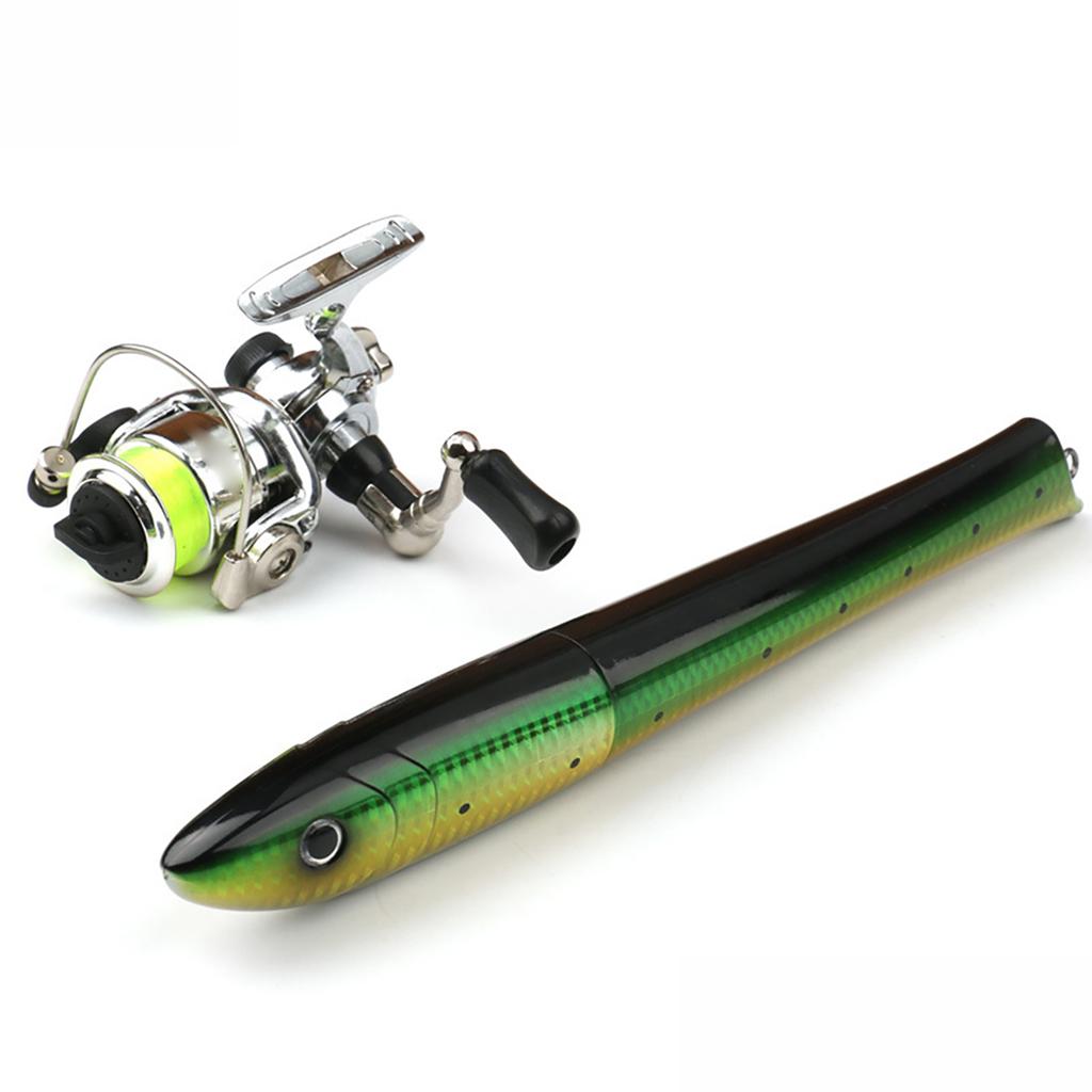 Portable Pen Fishing Rod Mini Pocket Fishing Rod with Spinning Kit for Travel Saltwater Freshwater Fishing