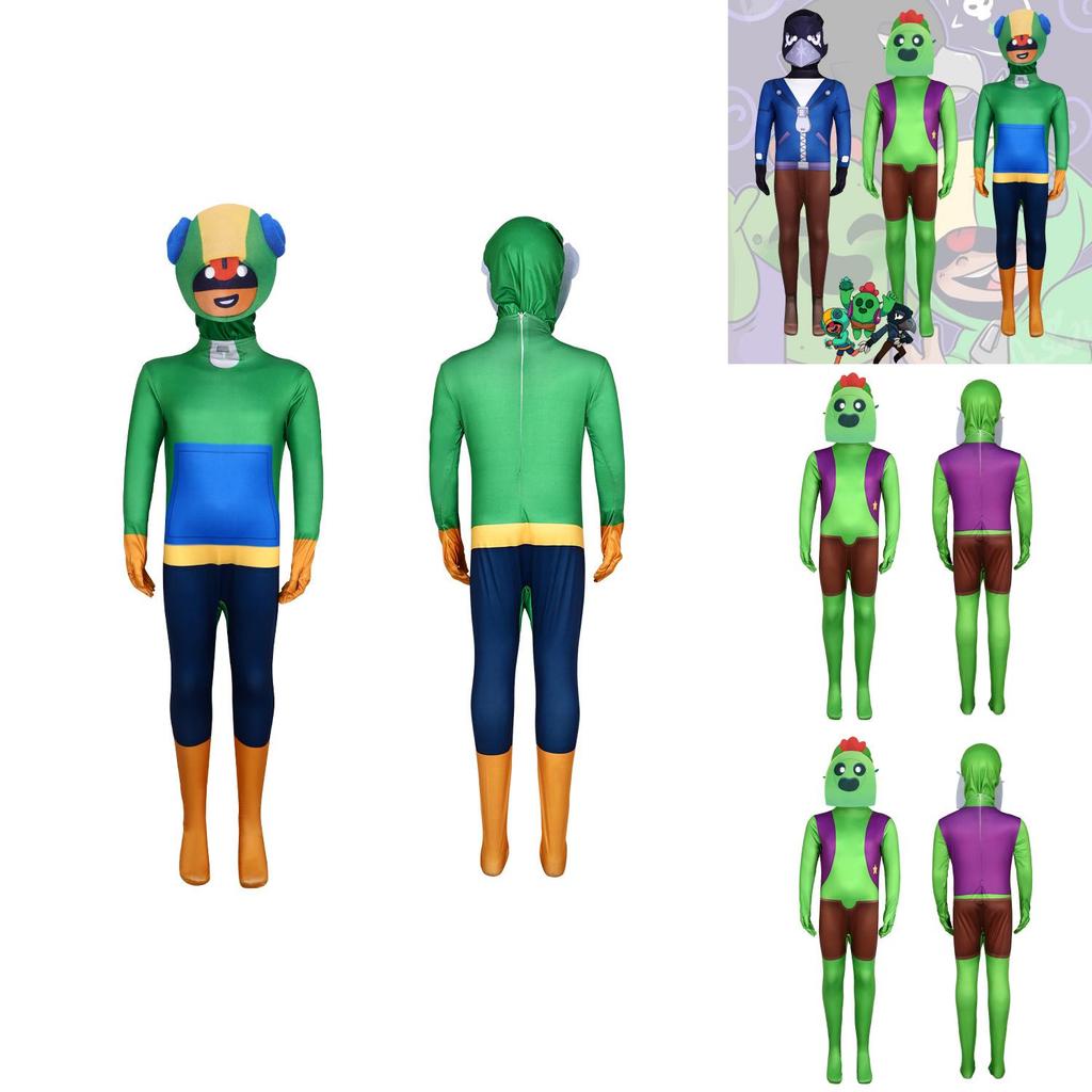 Unisex Halloween Brawl Stars Cosplay Kostüm Jumpsuit mit leuchtenden Farben und bequemer Passform
