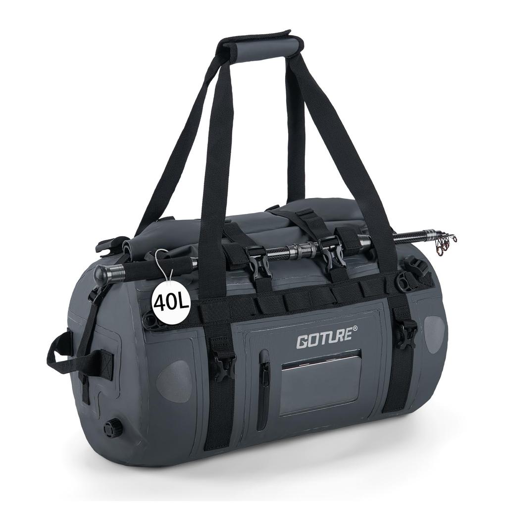 GOTURE Motorrad Sitz Tasche IPX6 Touring Camping Schulter Reflektierend Trommel Touring Sitz Outdoor [40L, Wasserdicht] Tasche, & Touring, Riemen, Klebeband, One-Touch