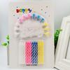 Candle Thread Small Candle Birthday Sign with Flower Bottom Support Color Spiral Cake Decoration Birthday Candle Glowing