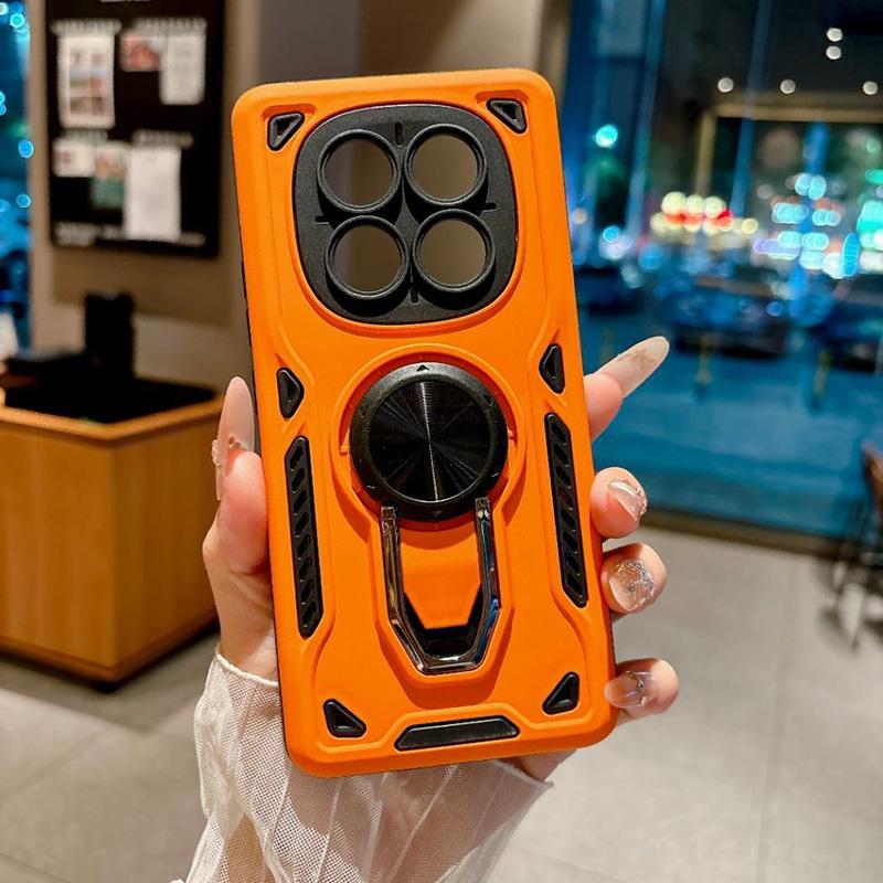 2 In1 360° Rotating Metal Ring Stand Holder Case For Xiaomi Redmi Note 13 14 15 Pro For Redmi 14C 15C 15 Shockproof Armor Cover