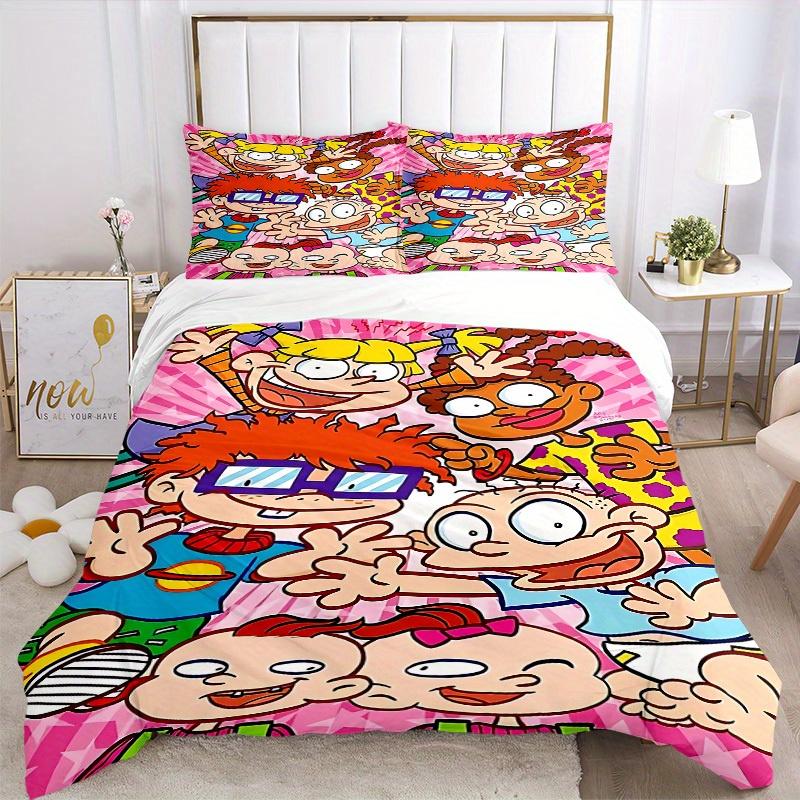 3pcs Rugrats Bedding Set Down Comforter Cover and Pillowcases, Suitable for All Seasons(No Insert)-0729010