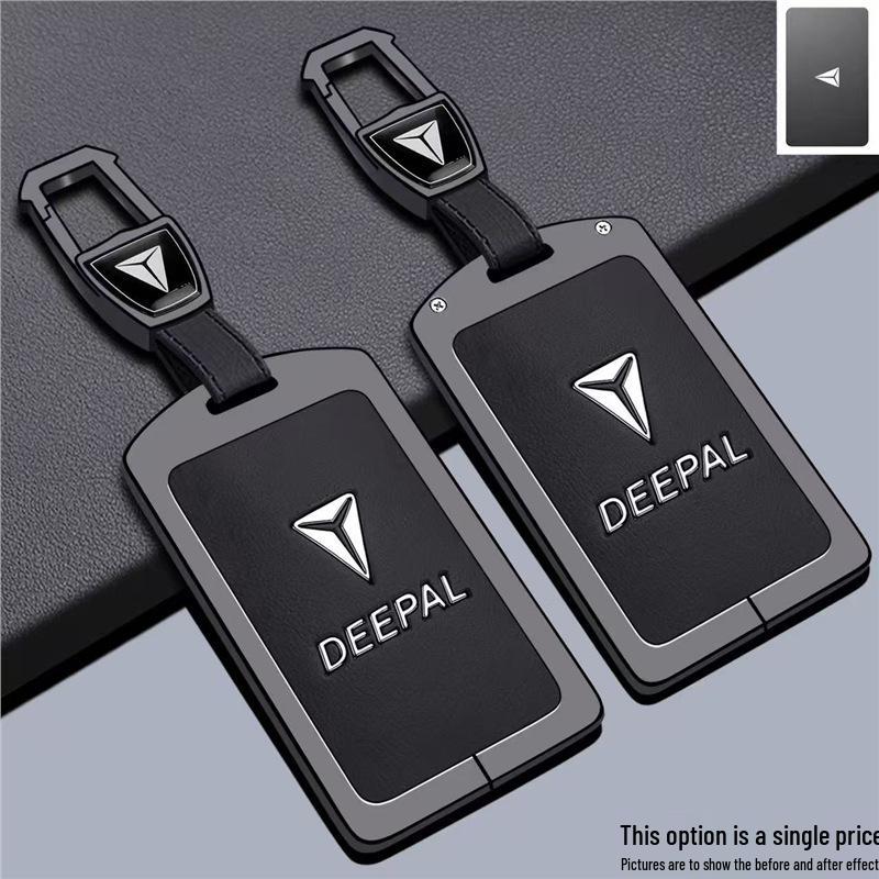 Deepal Dunkelblaues Autoschlüssel-Etui mit NFC-Kartenfach und Schnalle