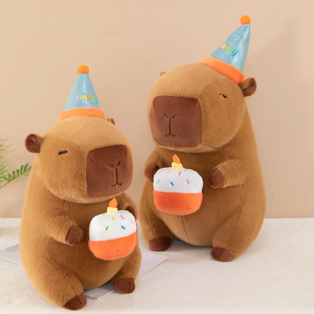 Cake Capybara Plush Doll Birthday Party Capybara Fluffty Doll Capybara Plush Toy  Home Decor