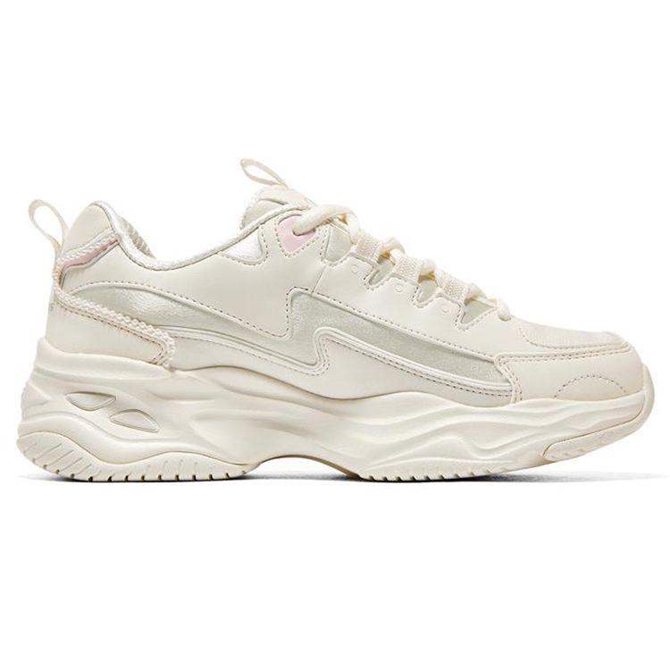 Skechers DLites 4.0 Pearl Bear Fabric Leather Comfortable Low-Top Dad Shoes Women Sneaker Off-White 896156-OFWT