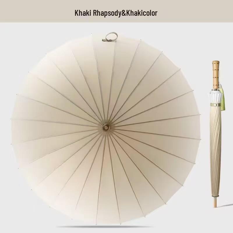 24-Rib Long Handle Windproof Gradient Chinese Style Umbrella, Sun & Rain Protection, Customizable Logo, Reinforced Design