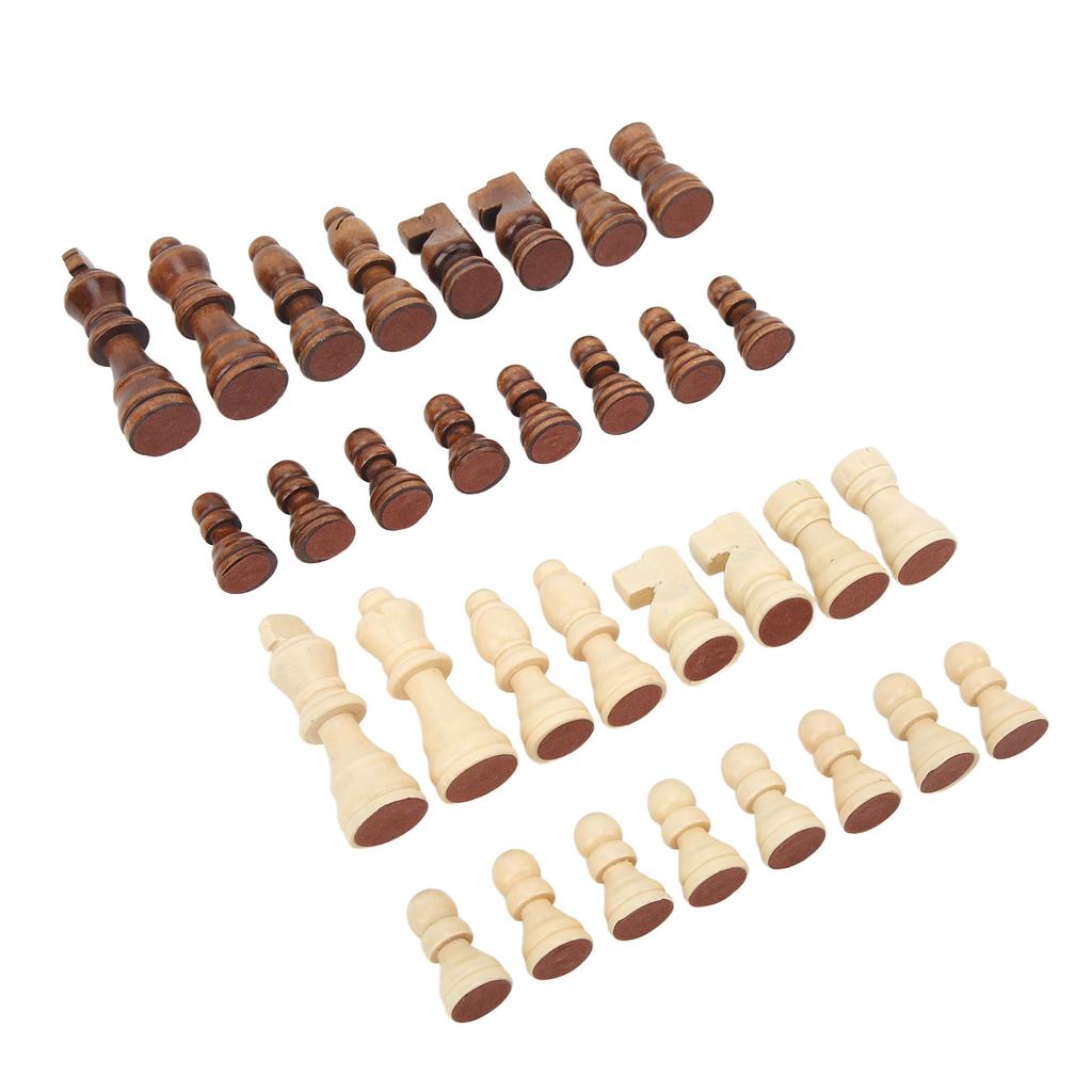 32PCS International Chess Pieces Dual Color Wooden Chess Figures Children Entertainment Toys