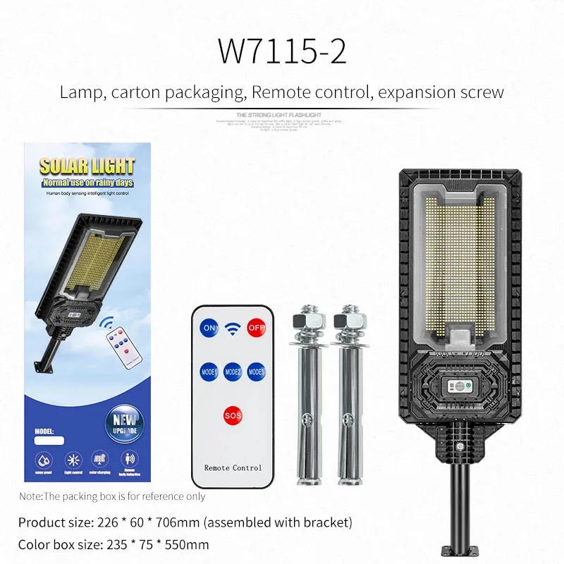 Lumini solare puternice de exterior Lampă de grădină cu LED Lămpi cu panouri solare Lumină stradală cu senzor de mișcare impermeabilă