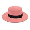 Summer Sun Protection Beach Flat-Brimmed Straw Hat Straw Woven Sunshade Hat Beach Wide-Brimmed Hat