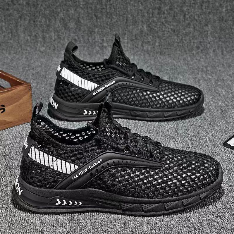 New Summer Hollow Mesh Sports Running Trendy Shoes Fashionable Casual Men's Shoes Trendy Paired with Men's Breathable Thin Men's Shoes