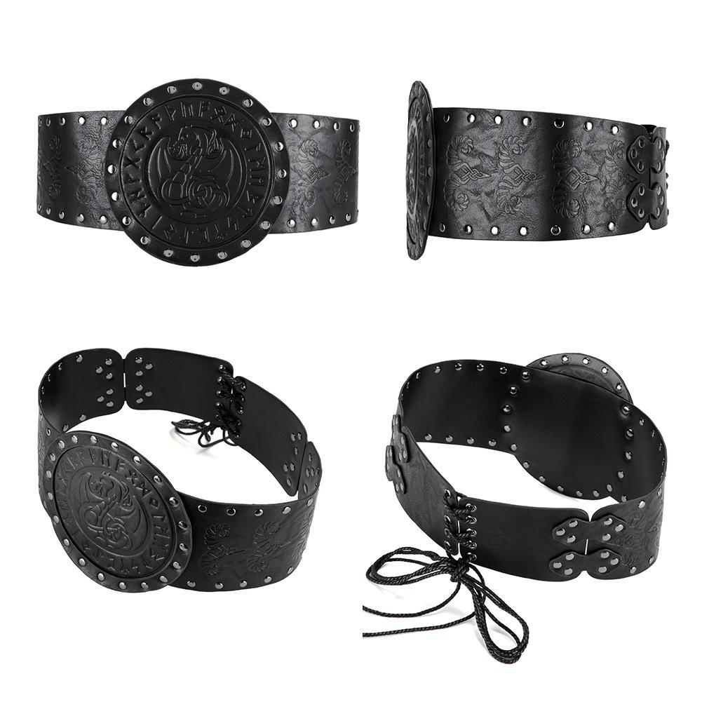 Medieval Steampunk Belt Corsets PU Leather Sashes Women Vintage Viking Pirate Gothic Bustier Waist Girdle Halloween Man
