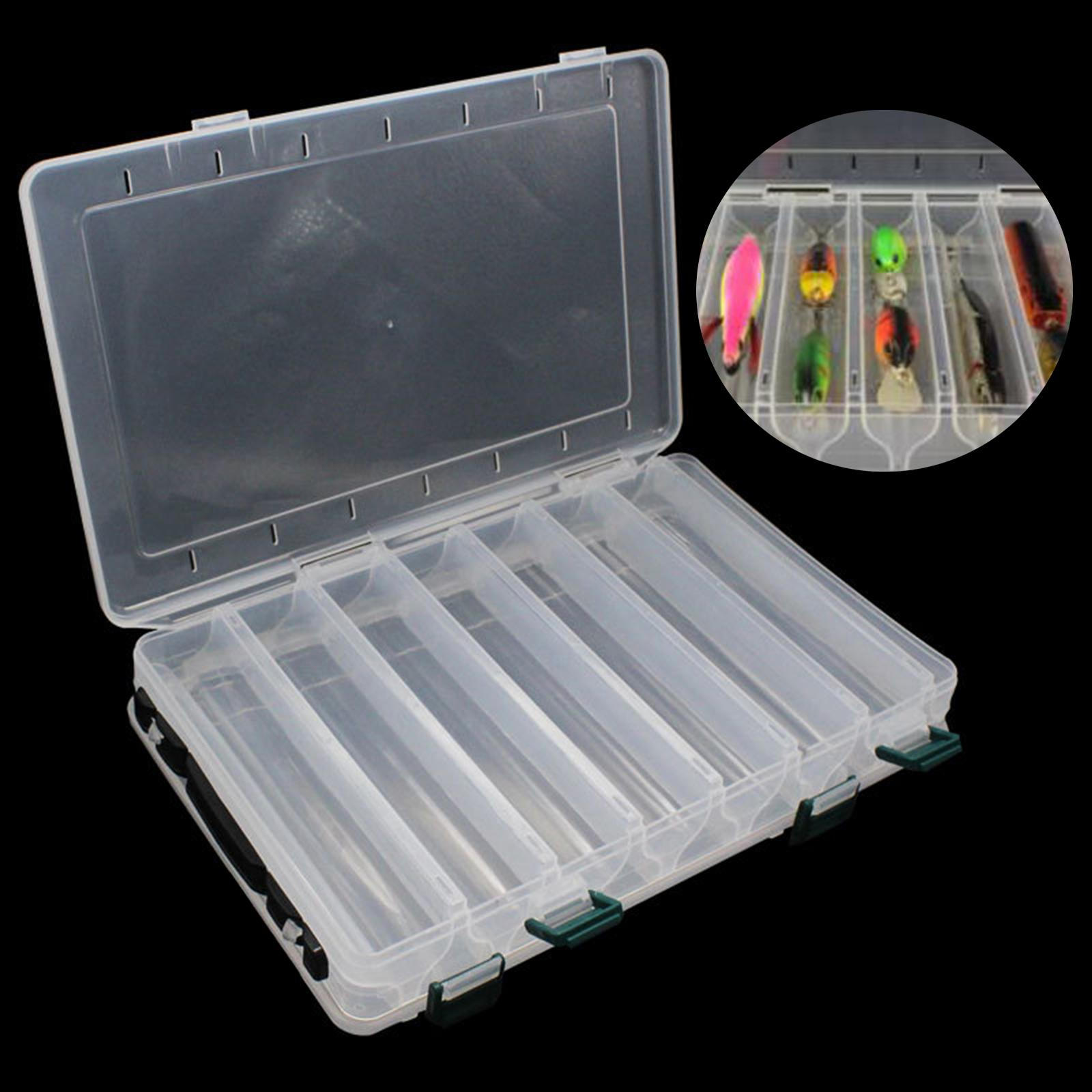 

Fishing Tackle Box Container Lure Case, Hooks Lightweight Double Sided Removable Handle L