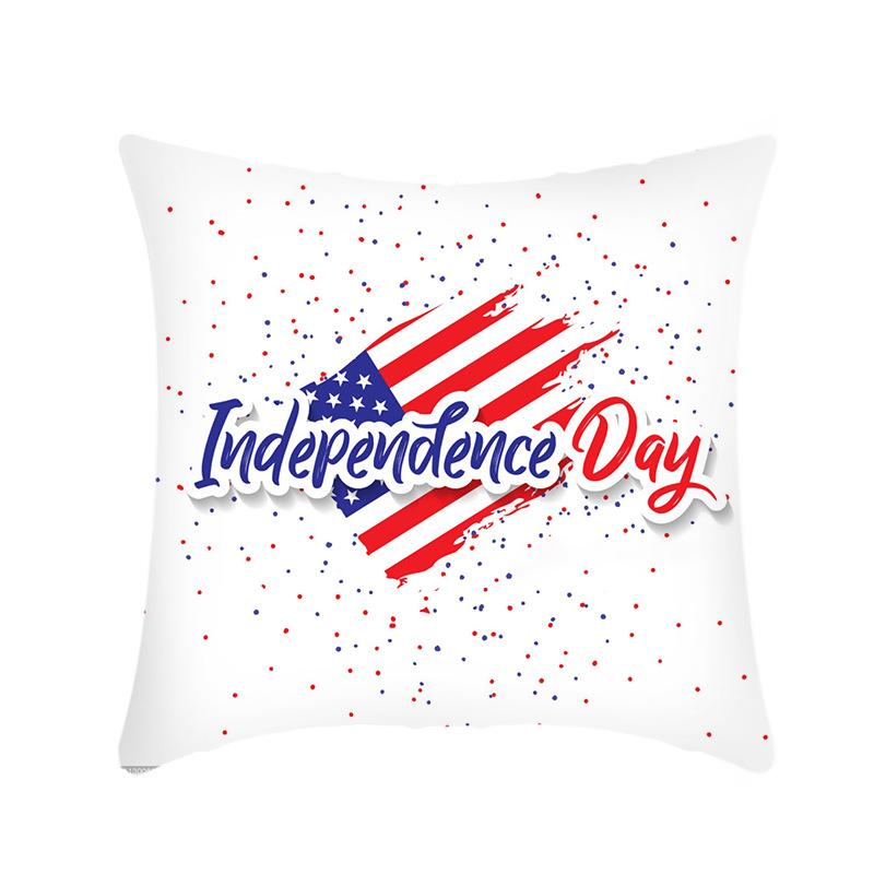 Independence Day Letter Flag Print Sofa Cushion Cover Home Holiday Pillow Cover