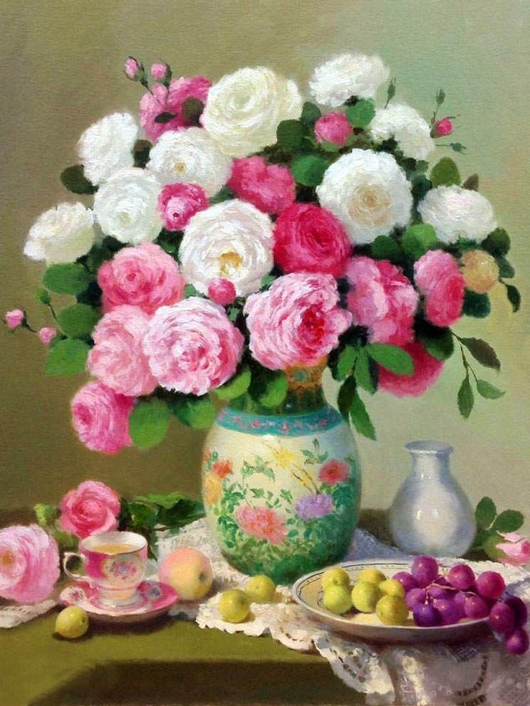 

RUOPOTY рисунок по номерам цветок картина на холсте DIY рамка настенная картина по номерам ромашка для гостиной 40x50cm NO Frame