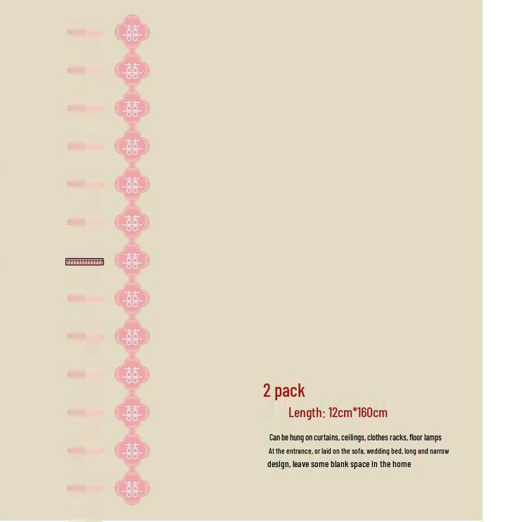 Xi Floral Long Strip Non-Woven Fabric Hanging Decoration for Living Room, Bedroom, or Wedding Entrance