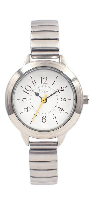 

[Follow] Fragola Wristwatch, 10 ATM Water Resistant, Bellows Watch, N04023A-5, SV/WH, Women s, Silver білий