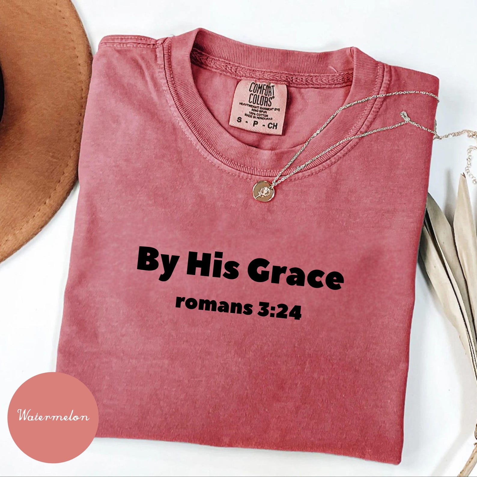 By His Grace Comfort Colors® T Shirt, Bible Verse Shirt, Religious Shirt, God Lover Shirt, Minimalist Christian Shirt, Christian Apparel S