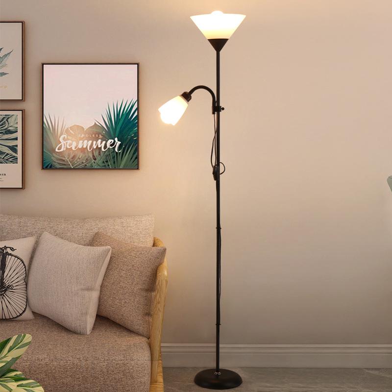 Nordic Modern Double-Head Floor Lamp: Minimalist Luxury for Living Room and Bedroom