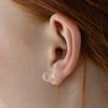 (925 Silver) Basic Clear Stud Earrings Ec3231
