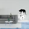 Abstract Flame Cat Sculpture Modern Figurine Silent Wall Clock Ornament for Living Room Cabinet Home