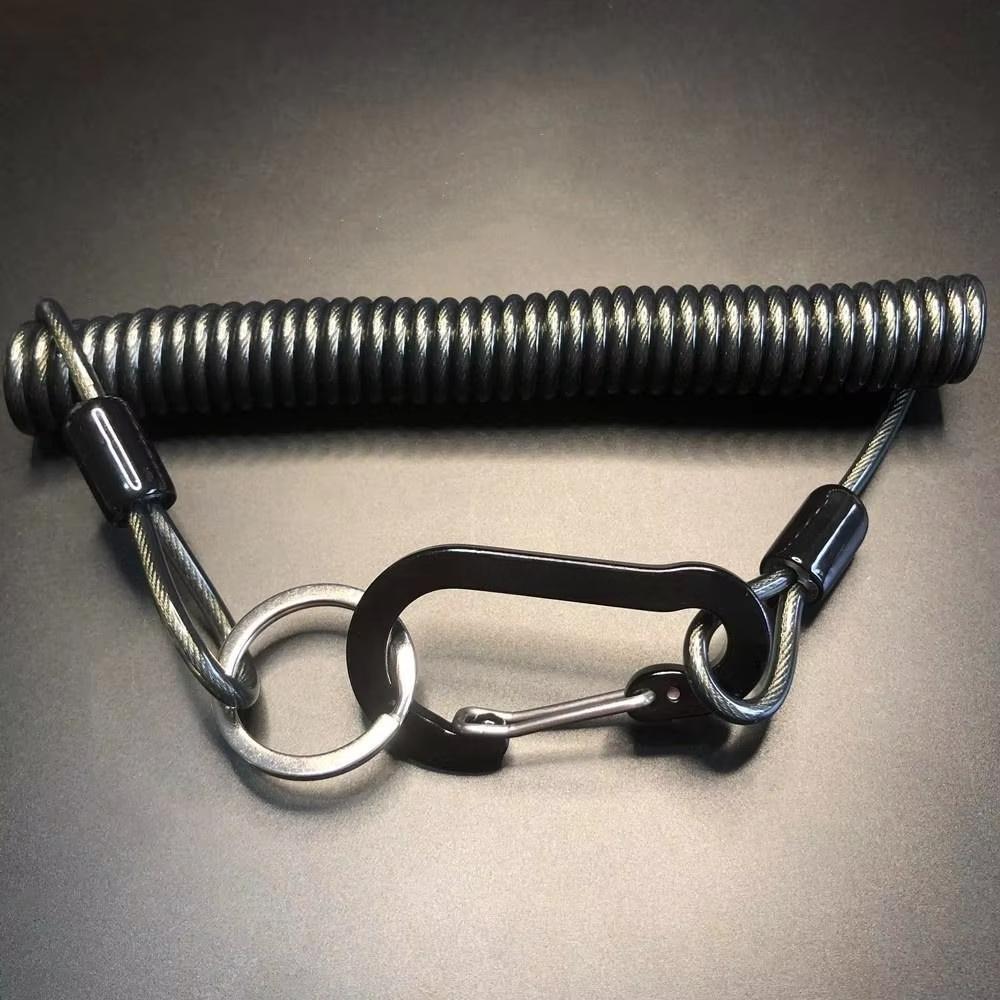 1 szt. Smycz do kluczy Smycz wędkarska Linka zabezpieczająca Klucz Koord Brelok Elastyczna spirala Rozciągliwa smycz Modna linka sprężynowa Skręcana linka z blokadą