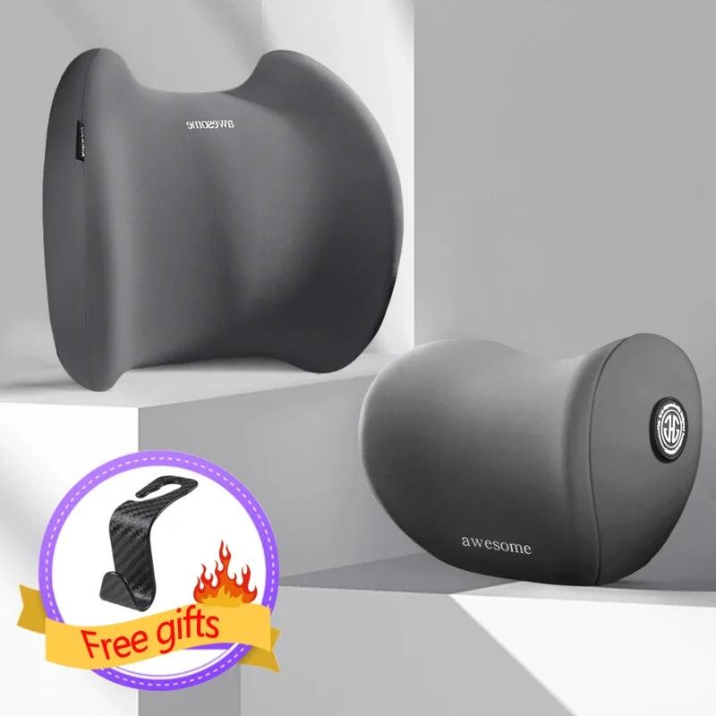 Universal Car Headrest Lumbar Memory Foam Cervical Lumbar Support Car Headrest Backrest Pillow Office Car Interior Accessories