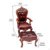 2 Pieces 1/12 Dollhouse Chair and Foot Stool, Simulation Accessories Toy, Doll